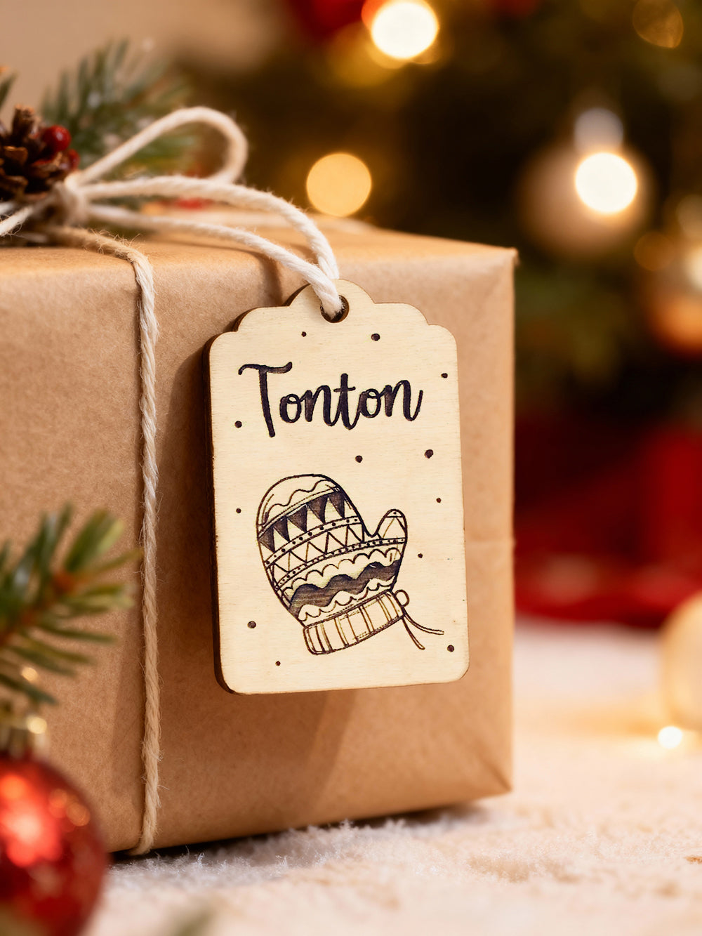 Étiquette Noël - Moufle