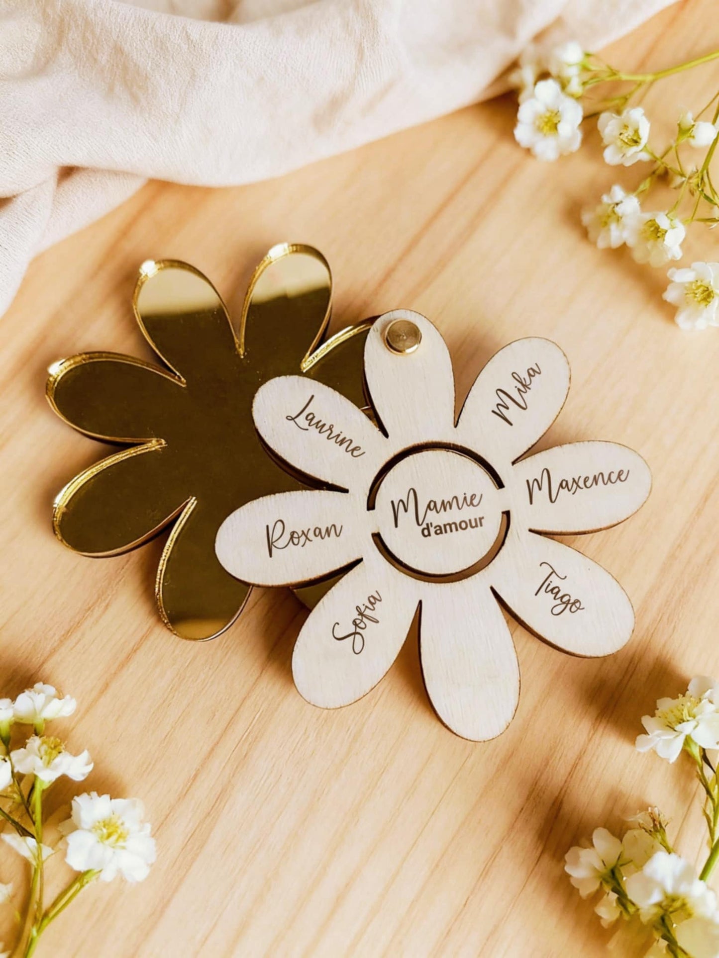 Miroir de poche - Fleur