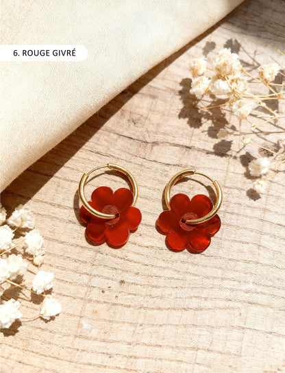Boucles d'oreilles - Créole Fleur