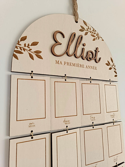Cadeau Naissance 12 mois - Feuille