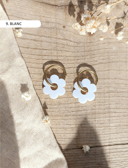 Boucles d'oreilles - Créole Fleur