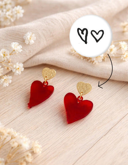 Boucles d'oreilles - Cœur personnalisable