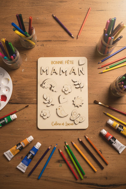 Carte à colorier - Maman