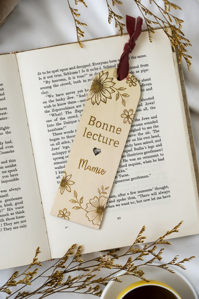 Marque page - Fleur mamie