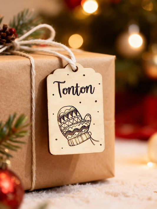 Étiquette Noël - Moufle