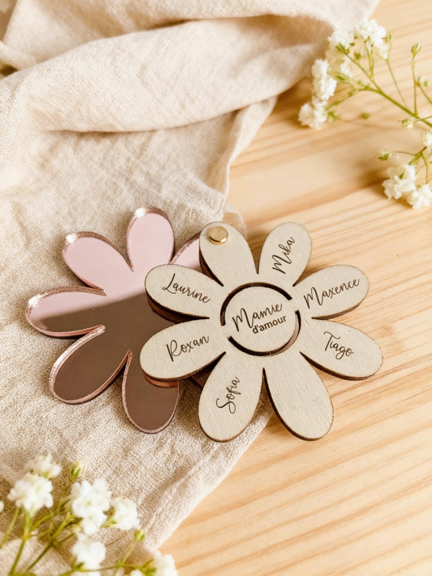 Miroir de poche - Fleur