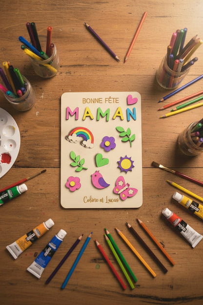 Carte à colorier - Maman