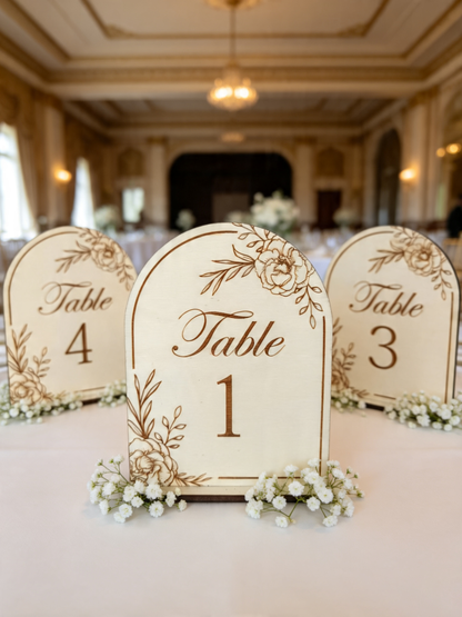 Numéro de tables mariage - Fleurs