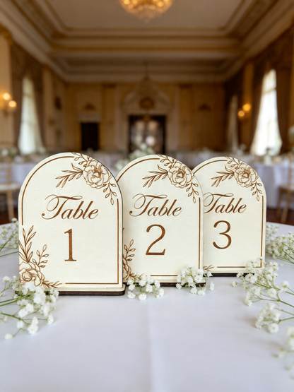 Numéro de tables mariage - Fleurs